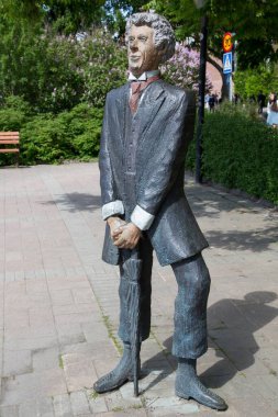 Linkoping, Ostergotland, İsveç 'teki Tage Danielsson Heykeli.