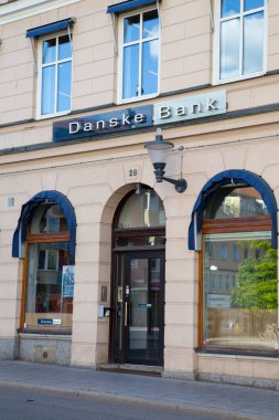 Linkoping, Ostergotland, İsveç 'teki Danske Bankası ofisi.