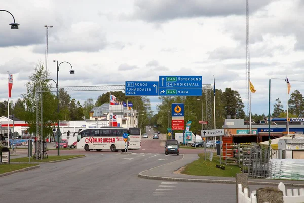Merkez Sveg, Harjedalen, İsveç 'te trafiğin kesiştiği yer..
