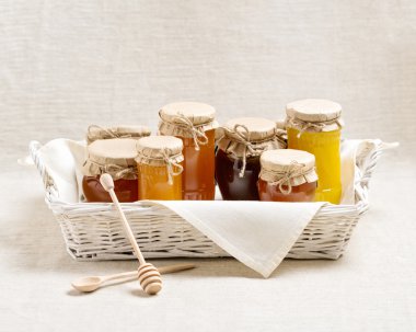 Doğal ürün. Bal farklı türleri.