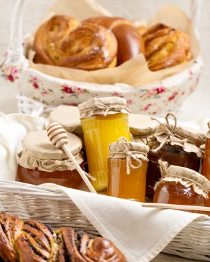 Kavanoz ve rulo tatlım.