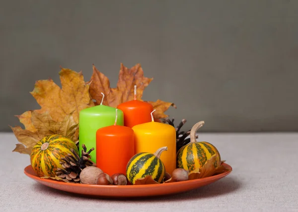 Fall holidays - Halloween and Thanksgiving. Still life - candles