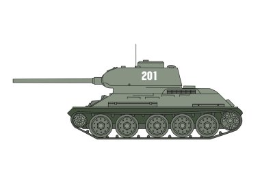 World War Two Soviet T34 tank clipart