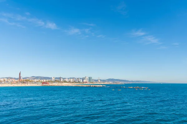 Barcelona Spain February 2021 Barcelona Coast Sunny Winter Day Covid — Stock Photo, Image