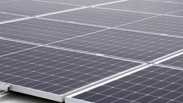 Солнечные Панели Крыше Промышленного Склада Энергоэффективность Устойчивого Экологически Чистого Мира — стоковое видео