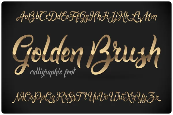 Golden Brush calligraphic fuente — Archivo Imágenes Vectoriales