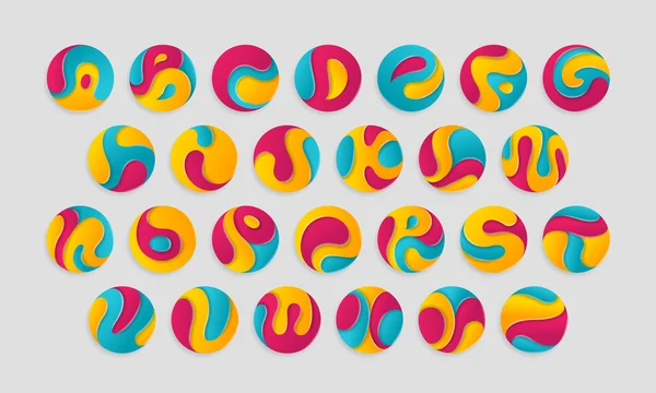 Letters kleurrijke logotypes in ronde vorm — Stockvector