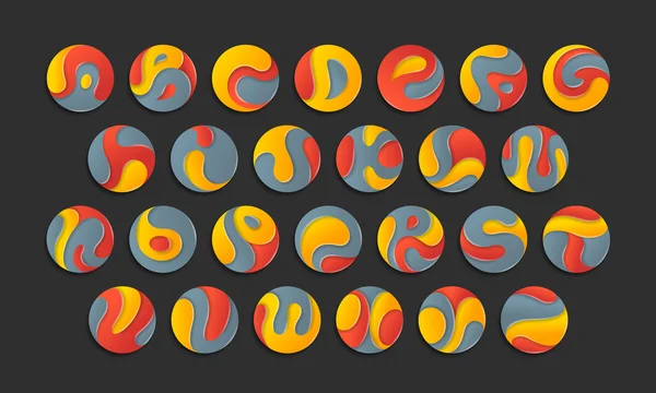 Buchstaben bunte Logos in runder Form — Stockvektor