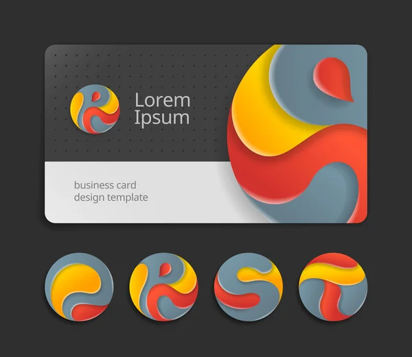 Business card template with round logotype — Διανυσματικό Αρχείο