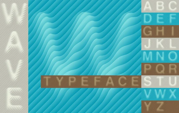 Хвильовий векторний шрифт абстрактні літери — стоковий вектор