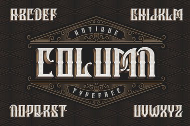 Geometrik desenli Vintage yazı tipi