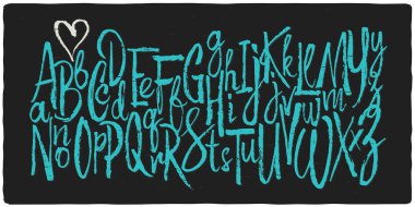 elle çizilmiş vektör alfabesi