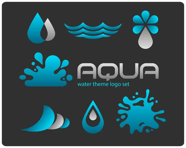 Conjunto de logotipos de água —  Vetores de Stock