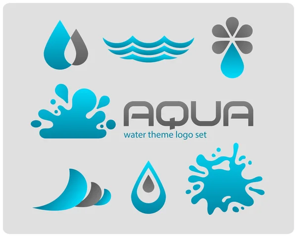 Conjunto de logotipos de água —  Vetores de Stock