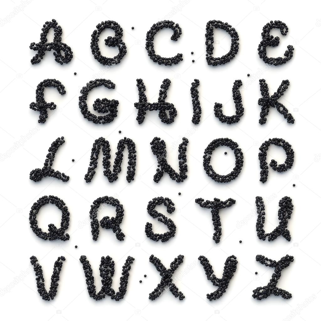 Full alphabet of letters