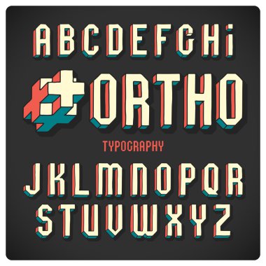 Orthogonal projection font clipart