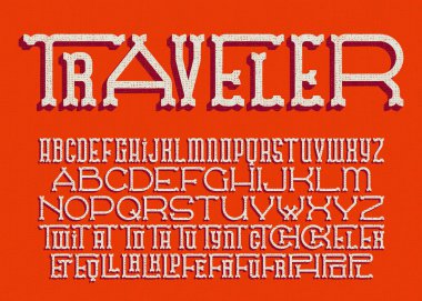 Font with various width clipart