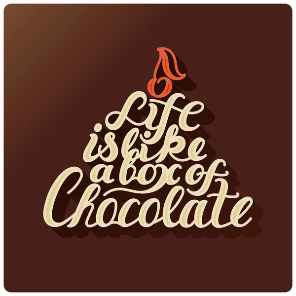 Livet är som en låda med choklad. — Stock vektor