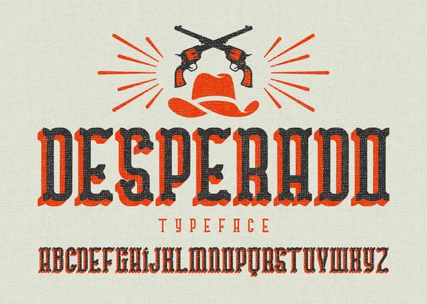 Wild west stijl lettertype — Stockvector