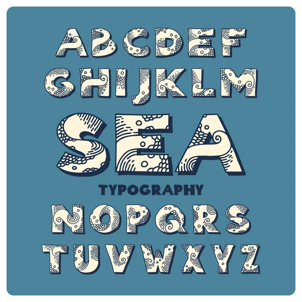 海风格手绘制的字体 — 图库矢量图片