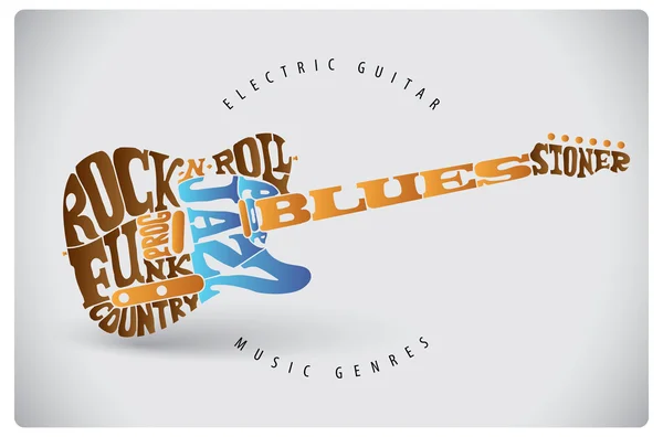 Electric guitar graphic — Stock Vector