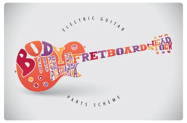 Guitarra eléctrica gráfica — Vector de stock