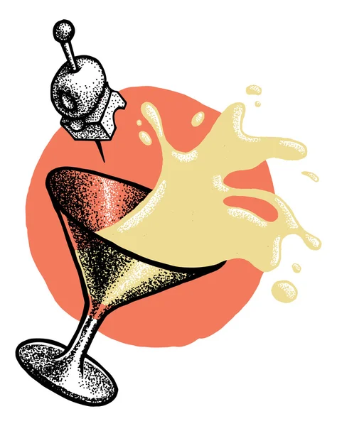 Vermouth verre avec éclaboussure — Image vectorielle