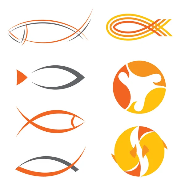 Elementos de diseño de peces — Vector de stock