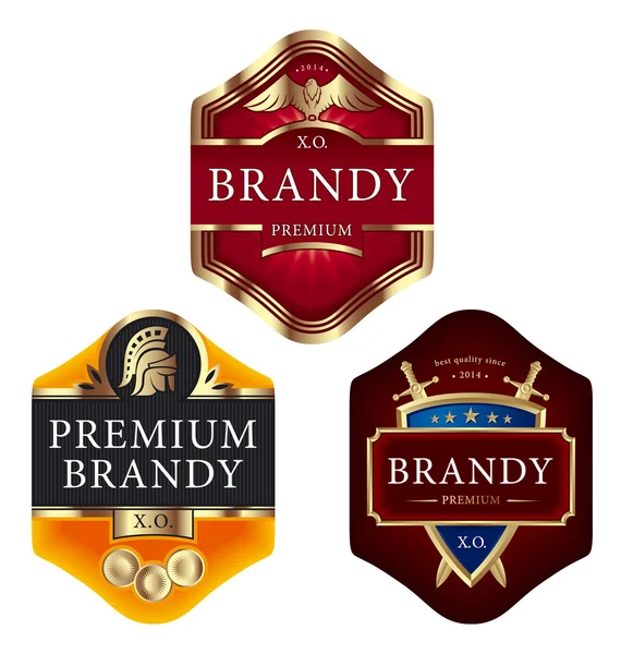 Premie brandy etiketten — Stockvector