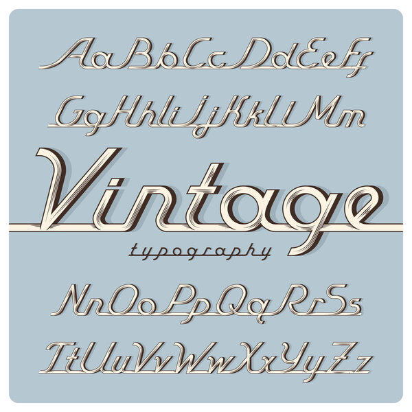 Graphical ink vintage font