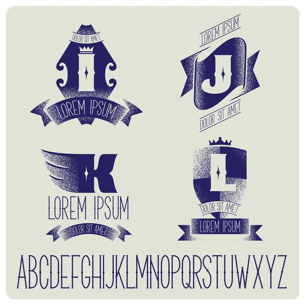 Embleem lettertype Ijkl — Stockvector