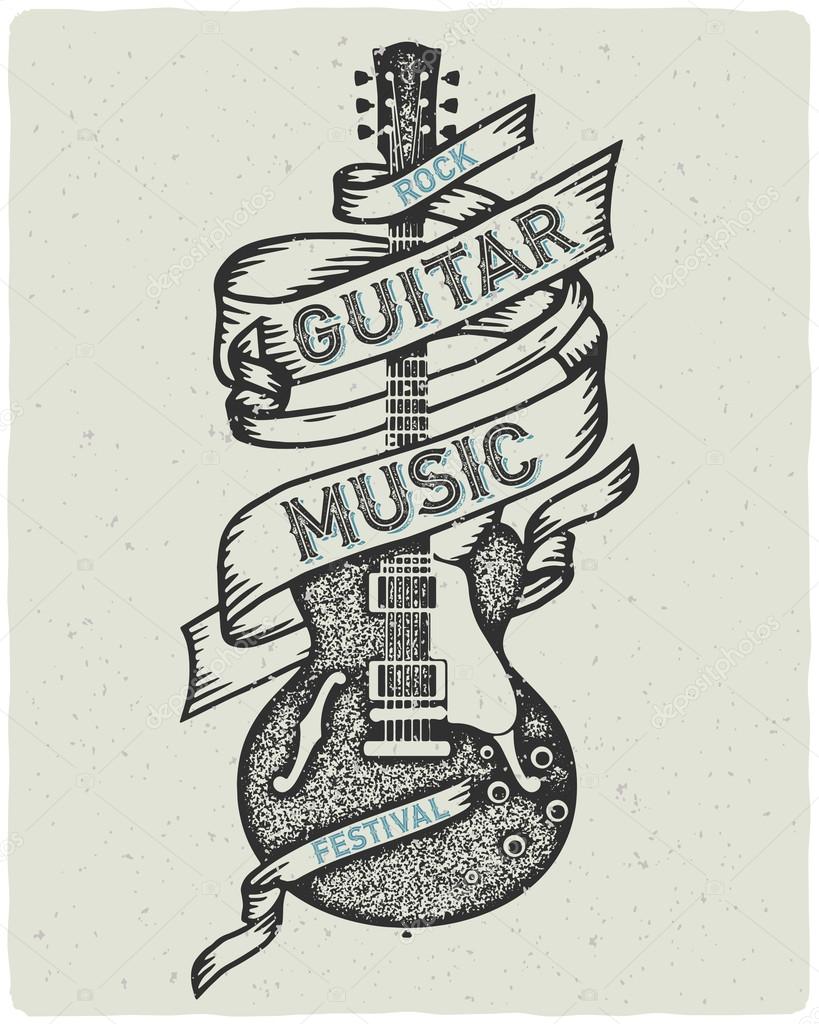 Vintage guitar poster — Stock Vector © Gleb_Guralnyk 69603931