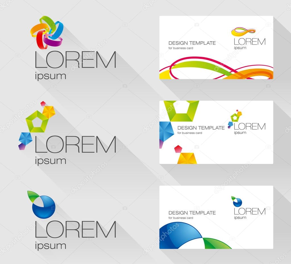 Set of logo design elements with visit card template