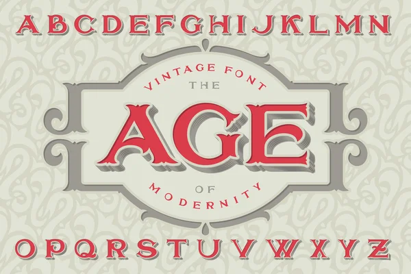 Vintage font "The Age of Modernity". — Stock Vector