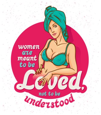 Pin-up poster güzel kızla