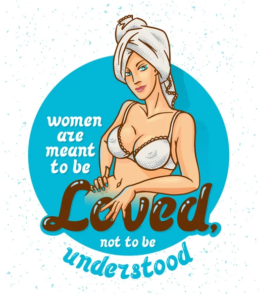 Pin-up poster met mooi meisje — Stockvector