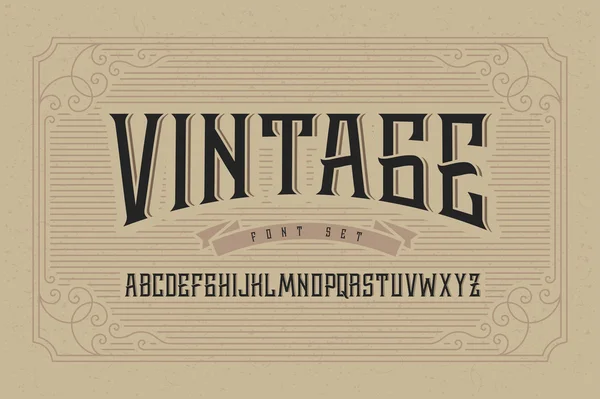 Vintage lettertype instellen op kartonnen textuur — Stockvector