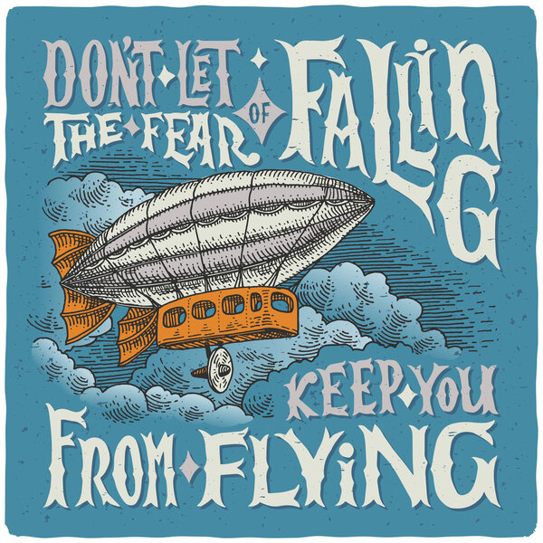 Graphic poster with airship