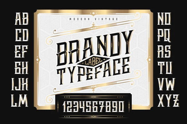 Brandy Label Typeface — Stock Vector