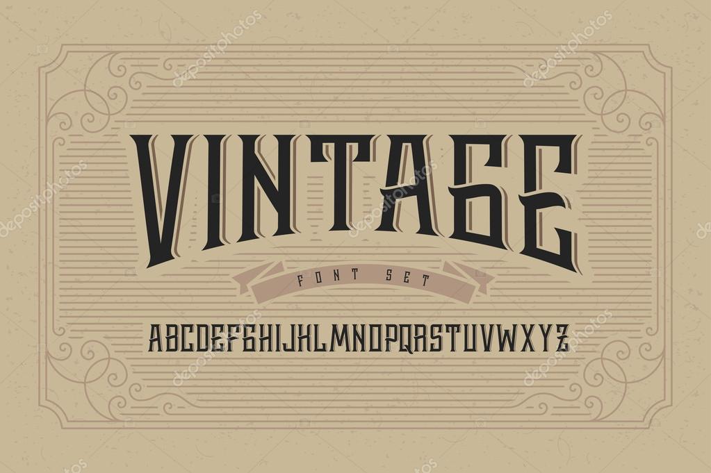 Download Vintage font set on cardboard texture — Stock Vector © Gleb_Guralnyk #89866152