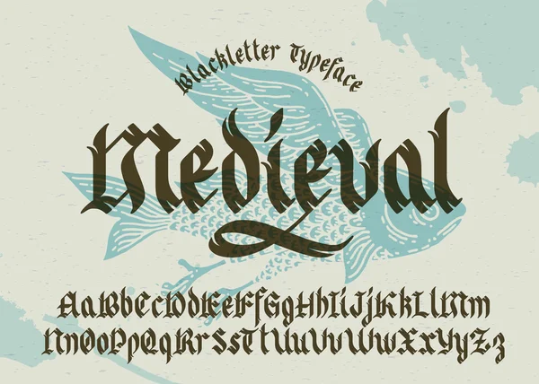 Gotische middeleeuwse lettertype — Stockvector