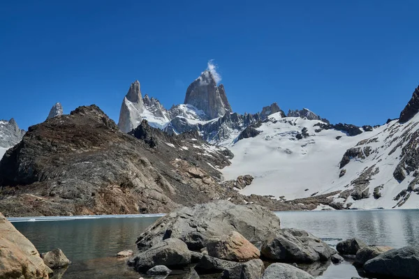 Mount Fitzroy Een Hoge Karakteristieke Bergtop Het Zuiden Van Argentinië — Stockfoto