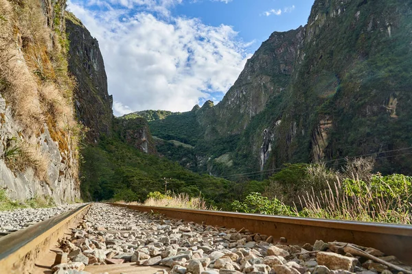 Eisenbahngleise Durch Das Heilige Tal Des Urubamba Flusses Der Nähe — Stockfoto