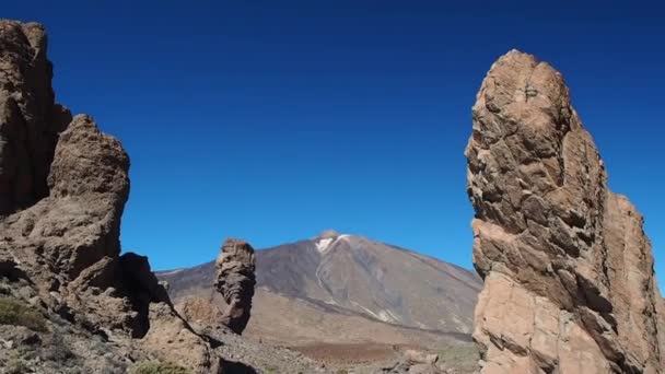 Teide Είναι Ένα Ηφαίστειο Και Υψηλότερη Κορυφή Στο Νησί Τενερίφη — Αρχείο Βίντεο