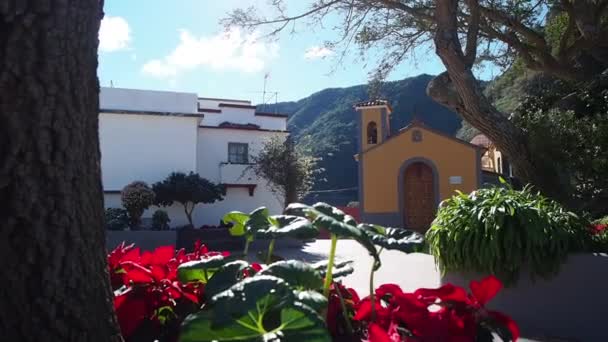 Μικρή Ρομαντική Εκκλησία Ένα Μικρό Χωριό Στην Τενερίφη Καναρίνι Νησί — Αρχείο Βίντεο