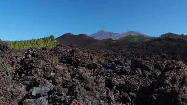 Teide Egy Vulkán Legmagasabb Csúcs Tenerife Szigetén Spanyolországban Népszerű Úticél — Stock videók