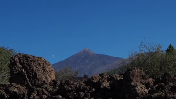 Teide Είναι Ένα Ηφαίστειο Και Υψηλότερη Κορυφή Στο Νησί Τενερίφη — Αρχείο Βίντεο