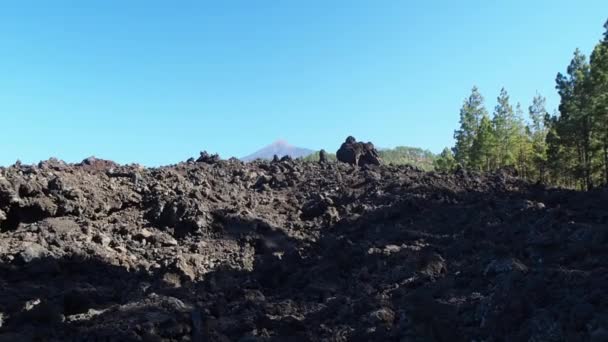 Teide Είναι Ένα Ηφαίστειο Και Υψηλότερη Κορυφή Στο Νησί Τενερίφη — Αρχείο Βίντεο