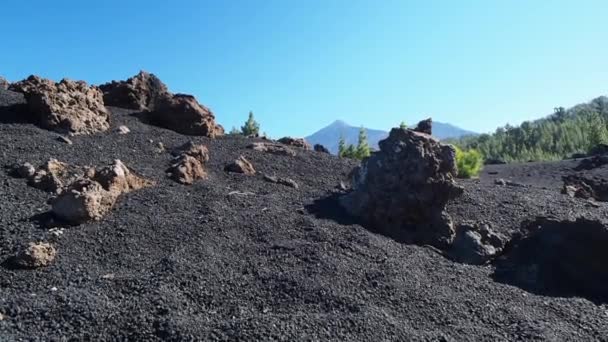 Teide Vulkan Och Den Högsta Toppen Tenerife Spanien Ett Populärt — Stockvideo