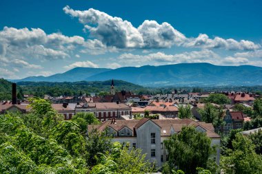 Cieszyn, Iskie Voivodeship Poland - 30 Haziran 2021: Güney Polonya 'da Çek Cumhuriyeti sınırında, slaskie Voyvoda, Cieszyn poviat yetkililerinin merkezi.